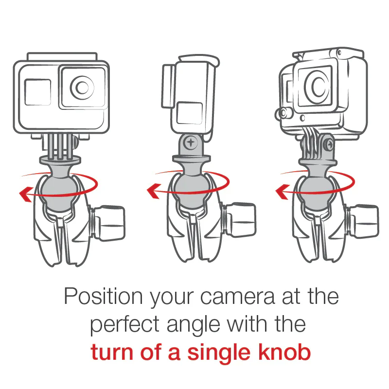 RAM® Double Socket Arm with Universal Action Camera Adapter - Image 4